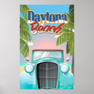Daytona Beach, Florida USA Vintage Reiseplakat Poster