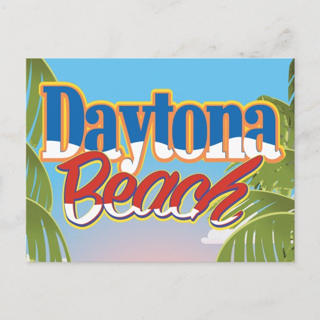 Daytona Beach, Florida USA Vintage Reiseplakat Postkarte (Vorderseite)