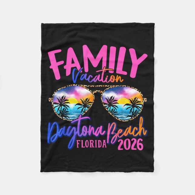 Daytona Beach Florida Vacation 2026 Matching Famil Fleecedecke (Vorderseite)