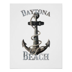 Daytona Beach Florida Vacation Nautical Anchor Poster