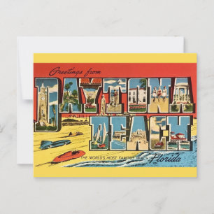 Daytona Beach Florida Vintager Empfang Postkarte