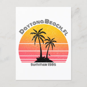 Daytona Beach Retro Sonnenuntergang Palmen Postkarte