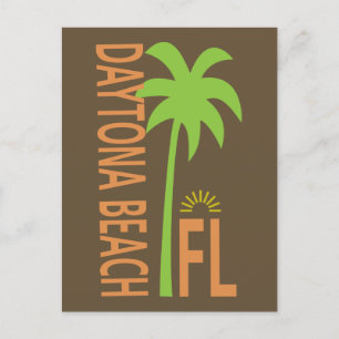 Daytona Beach typografisch mit Palmen Postkarte