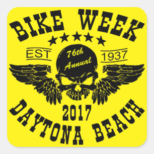 Daytona- Beachfahrrad-Woche 2017 des Quadratischer Aufkleber