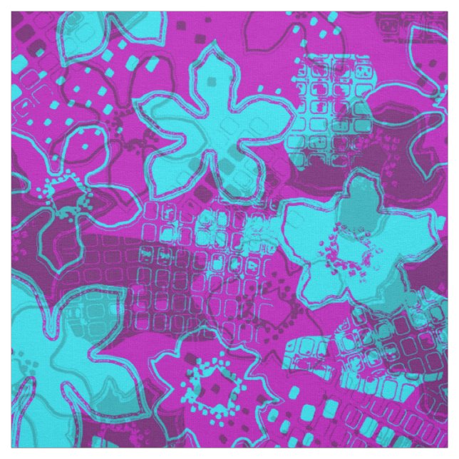 Daytrip-Retro psychedelisches Blumen Stoff (Muster)