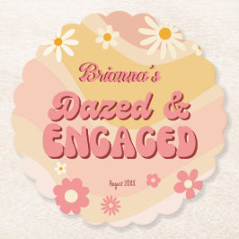 Dazed and verlobt groovy Retro daisy bachelorette Untersetzer