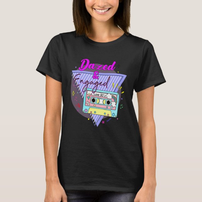 Dazed Engaged Retro 90s Bride Groom Cassette Bache T-Shirt (Vorderseite)
