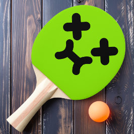 Dazed Pouty Face Green Ping Pong Paddle Tischtennis Schläger