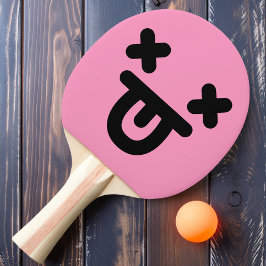 Dazed Tongue Out Face Light Pink Ping Pong Paddle Tischtennis Schläger