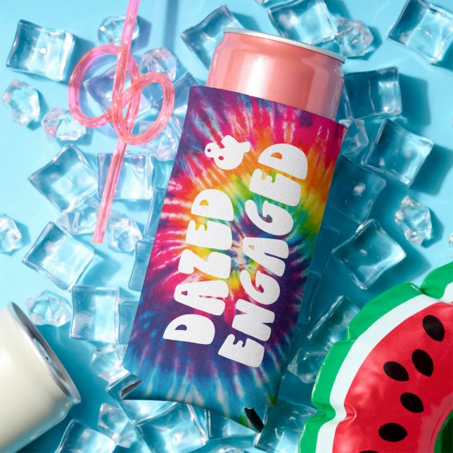 Dazed & Verlobt Bachelorette Gefärbte Krawatte Gas Selters Dosenkühler (In Situ Sommer)