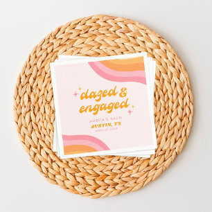 Dazed & Verlobt Groovy Pink & Orange Bachelorette Serviette