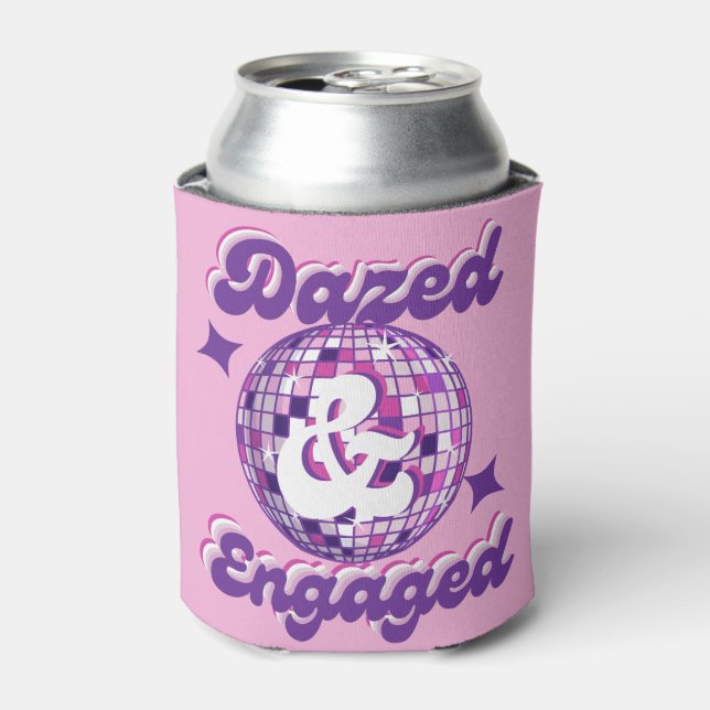 Dazed & Verlobt Retro Disco Junggeselinnen-Abschie Dosenkühler (Kanne Vorderseite)