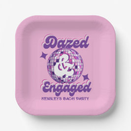Dazed & Verlobt Retro Disco Junggeselinnen-Abschie Pappteller