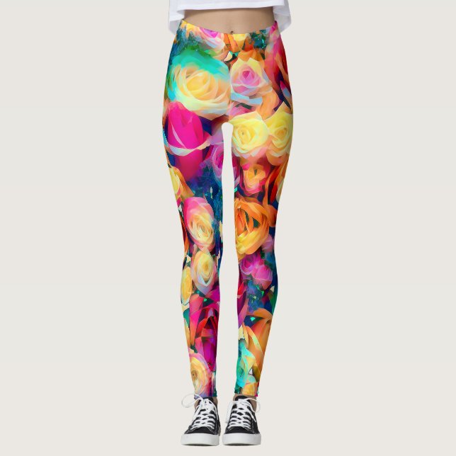Dazzende Rose Leggings (Vorderseite)