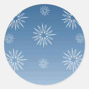 Dazzende Weihnachtsstars-Sticker, blau Runder Aufkleber