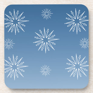 Dazzende Weihnachtsstars Untersetzer Set, blau