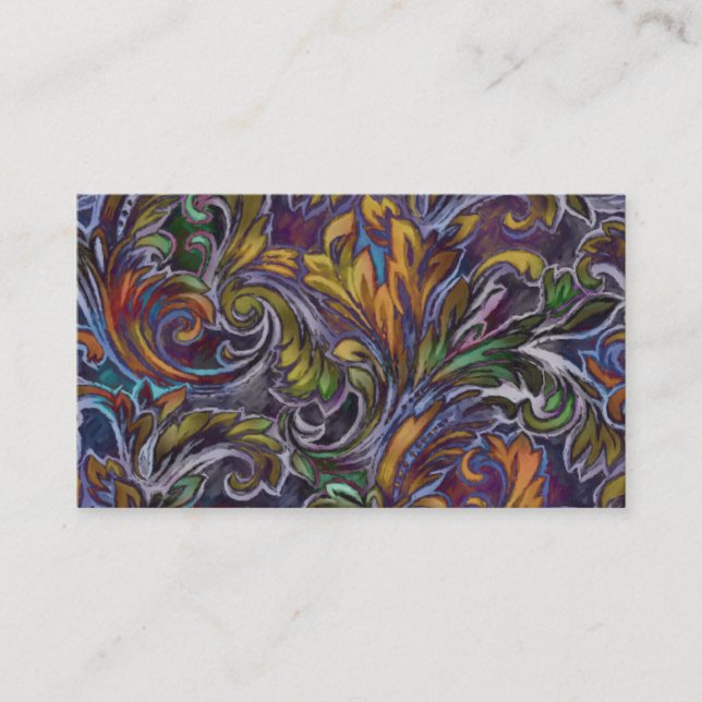 Dazzing Damask Business Card Visitenkarte (Vorderseite)