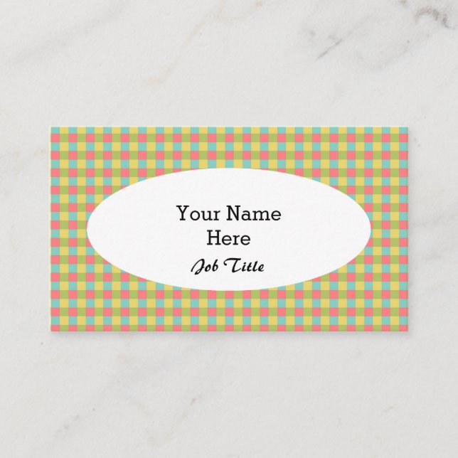 Dazzle Check carte de visite ovale blanc (Devant)