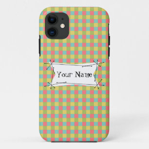 Dazzle Karo 'Name' iPhone Gehäuse vertikal 11 Hülle