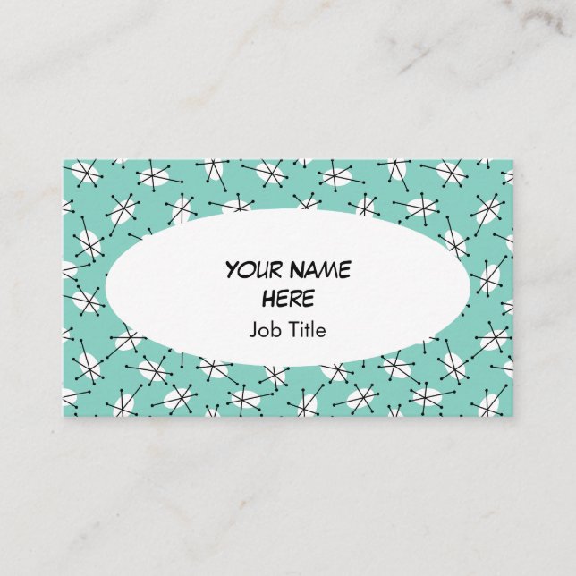 Dazzle Multi Blue carte de visite ovale blanc (Devant)