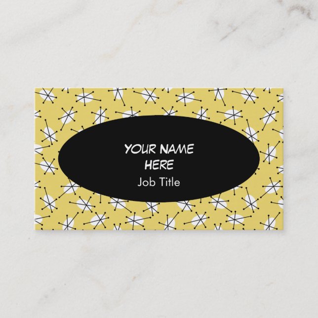Dazzle Multi-Yellow Visitenkarte oval schwarz (Vorderseite)