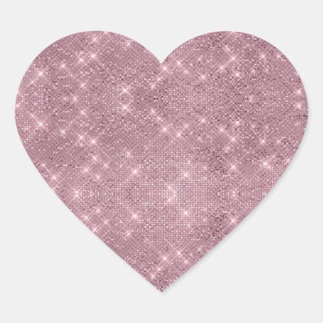 DAZZLE Pink Sparkle Heart Sticker (Vorderseite)