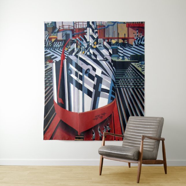 Dazzle-Schiffe in Drydock bei Liverpool Abstrakte  Wandteppich (Beispiel)