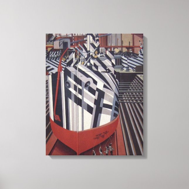 Dazzle-Schiffe in Drydock gepackt Leinwand drucken (Vorderseite)