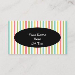 Dazzle Stripe Classic carte de visite ovale noir