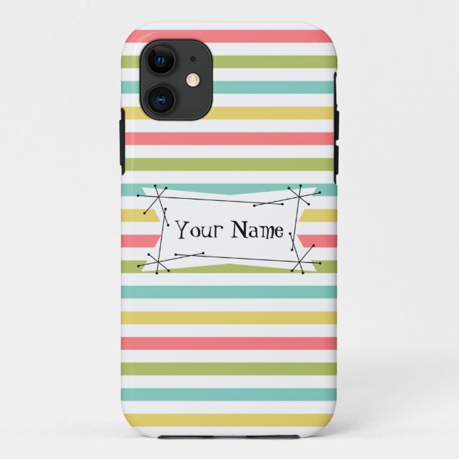 Dazzle Stripe Name Classic iPhone Gehäuse vertikal Case-Mate iPhone Hülle (Rückseite)
