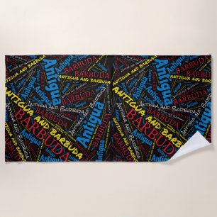 Dazzling Antigua und Barbuda Flag Farben Patriotis Strandtuch