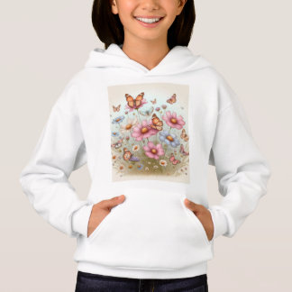 Dazzling Beauty: Schmetterlinge auf Blume Hoodie