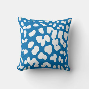 Dazzling Blau und Weiß Leopard Druckkopf Kissen