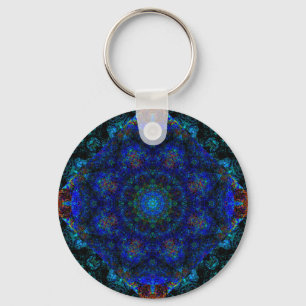 Dazzling Blue Bohemisch Kaleidoscope Schlüsselanhänger