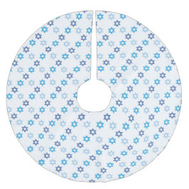 Dazzling Blue und White Jewish Star von David Polyester Weihnachtsbaumdecke