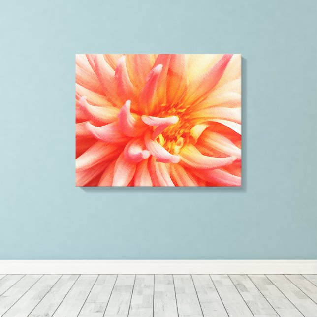 Dazzling Dahlia Blume Leinwanddruck (Insitu (Holzboden))