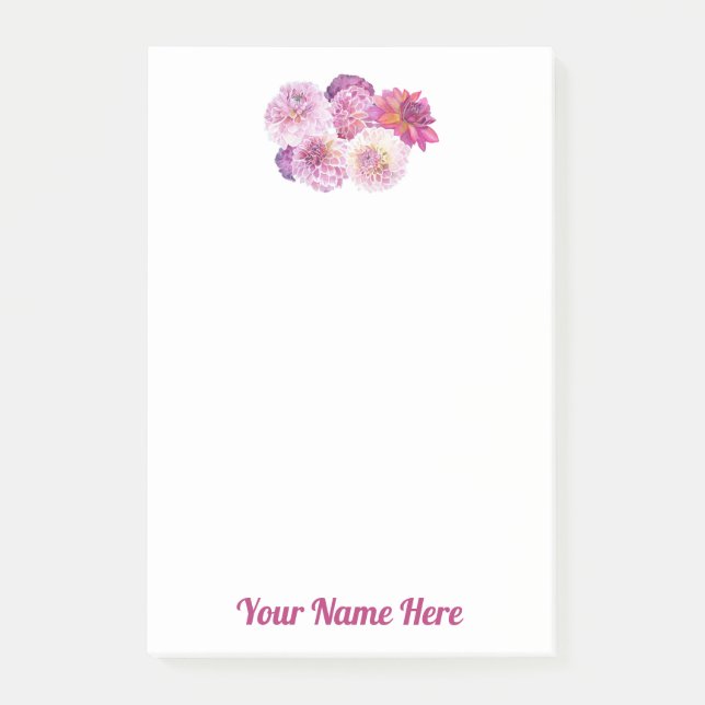 Dazzling Dahlias Notepad Post-it Klebezettel (Vorderseite)