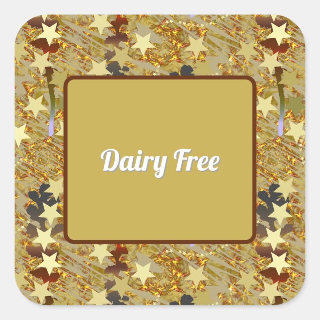 Dazzling Dairy Free Party Food  Quadratischer Aufkleber (Vorderseite)