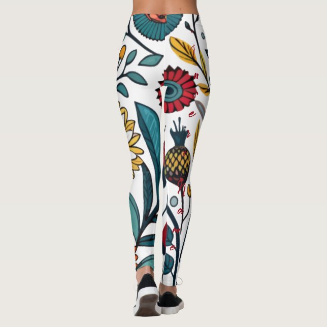 Dazzling Daisy Delight: Ein floraler Mode-Favorit Leggings (Rückseite)