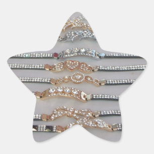 Dazzling dekorierte Diamant Kettenkunstschmuck Stern-Aufkleber