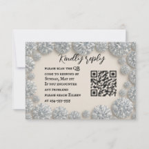 Dazzling Diamond QR Code Wedding RSVP Card