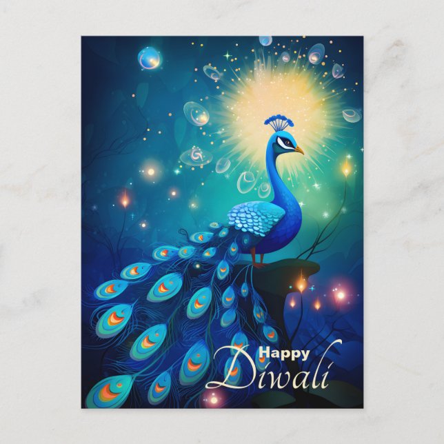 Dazzling Diwali Entdeckungsreise zur 🦚 Feiertagspostkarte (Vorderseite)