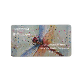 DÄZZLING FARBFARBIGE DRAGONFLY-ADRESSE ADRESSAUFKLEBER