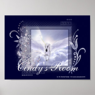 Dazzling Flying Unicorn individuell anpassbares Po Poster