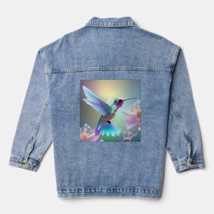 Dazzling Fusion: Regenbogenglas Hummingbird, Jeansjacke