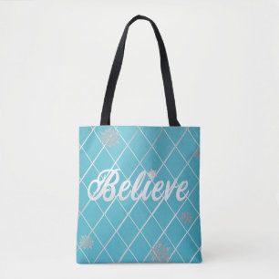 Dazzling glaubt hellblau und silber geprüft tasche