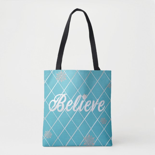 Dazzling glaubt hellblau und silber geprüft tasche (Vorderseite)