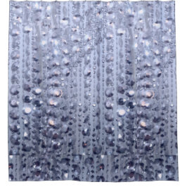 Dazzling Glittery Blue Beads Duschvorhang