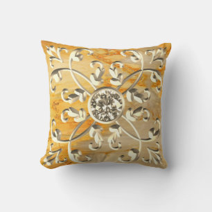 Dazzling Gold Gem Mandala Kissen