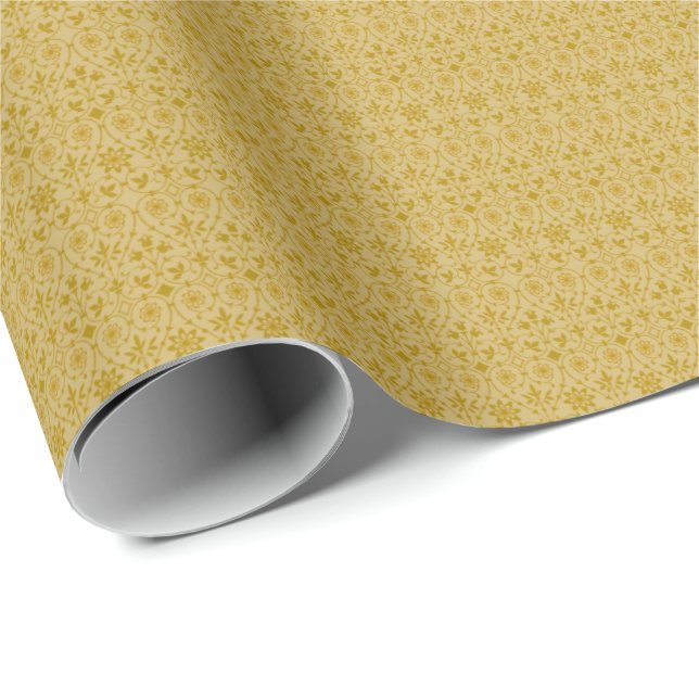 Dazzling Gold und Gold Filigree Muster  Geschenkpapier (Rolleneckpunkt)